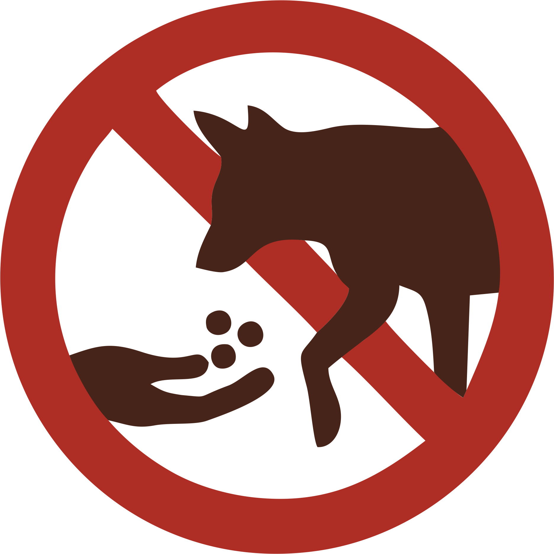 Interdiction de nourrir les animaux, de les déranger et de ramasser des parties d'un animal (plumes, poils etc.).