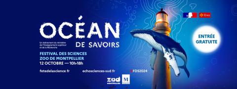 Affiche horizontale de la Fête de la science 2024, Océan de savoirs